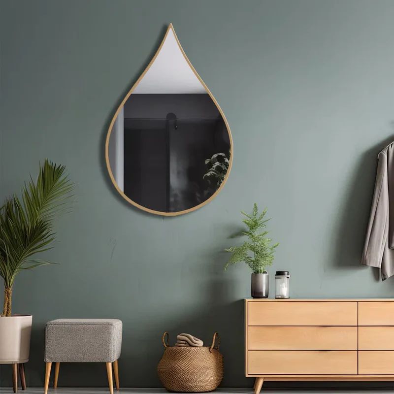Teardrop Wall Mirror in Modern Black Frame - Image 4