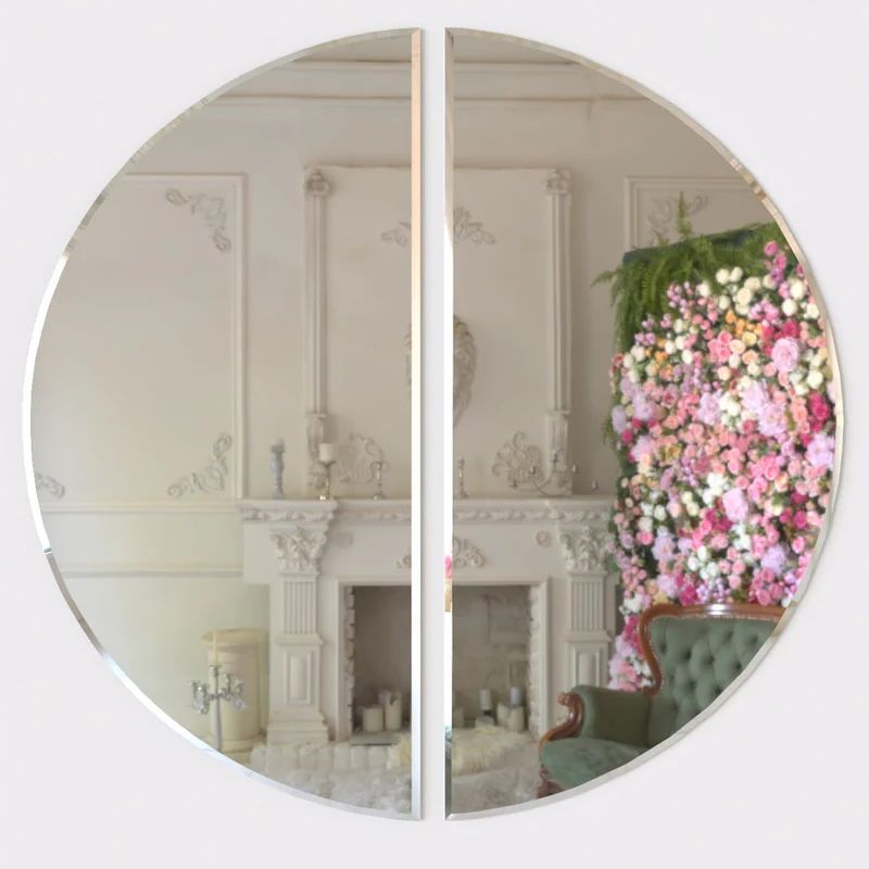 Scandinavian Frameless Beveled Modern Semi Circle Bathroom Mirror - Image 3