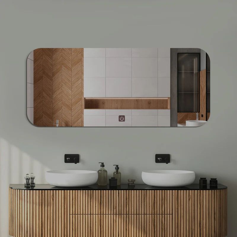 Beautiful Modern Designer LED Rectangular Bathroom Mirror - Image 3