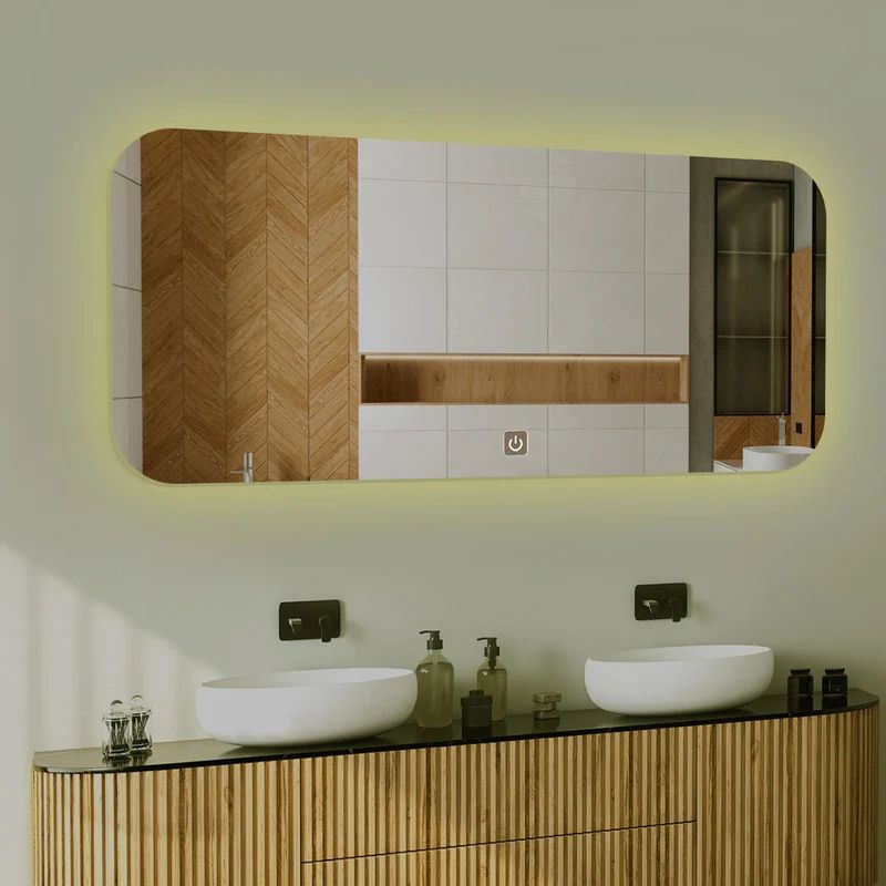 Beautiful Modern Designer LED Rectangular Bathroom Mirror - Image 2
