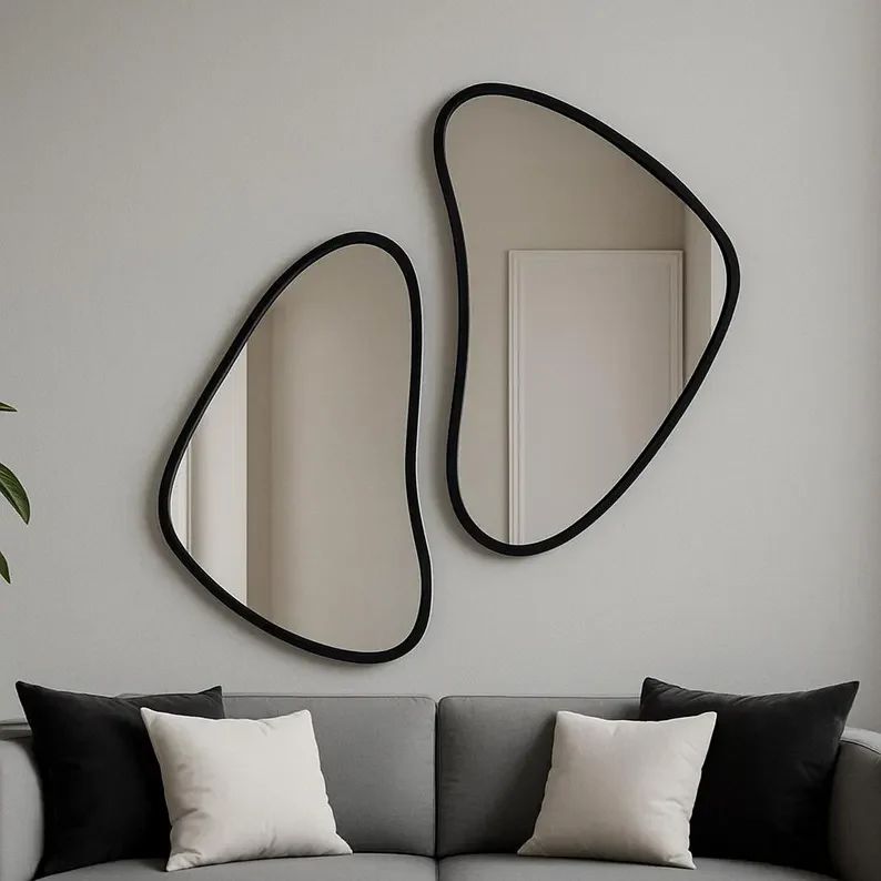 Abstract Wall Mirror Set | Irregular Shape Decorative Mirrors - Image 2