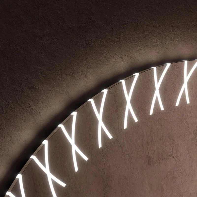 Cris Cross Designer Border Pattern LED Bathroom Mirror - Image 3