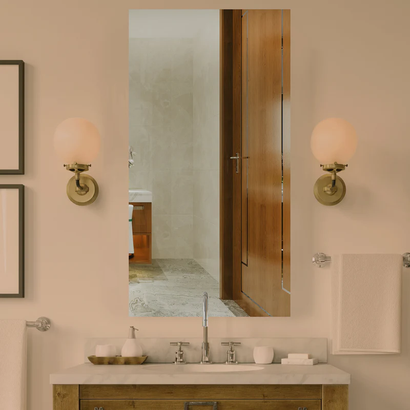 Chic & Minimalist Rectangular Bathroom Mirror With LED - Image 3