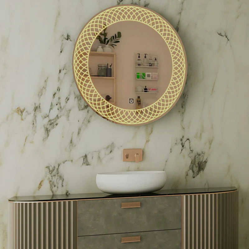 Modern Designed Round Shape Bathroom LED Mirror - Image 3