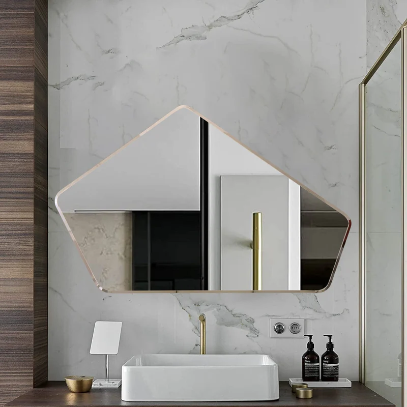 Scandinavian Frameless Beveled Geometrical Shaped Mirror - Image 2