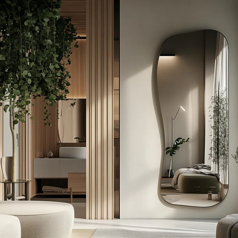Wavy Edge Asymmetrical Wall Mirror - Image 3